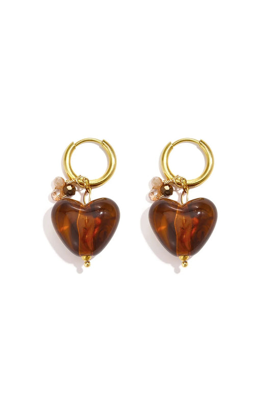 Choco heart oorbellen