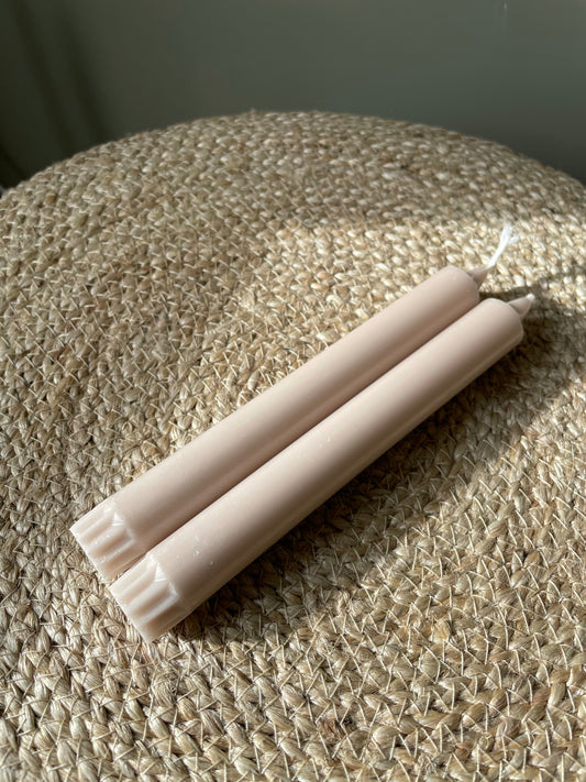 Beige kaarsen 2 stuks